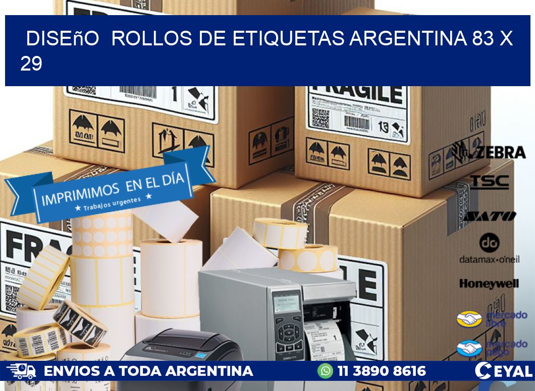 Diseño  ROLLOS DE ETIQUETAS ARGENTINA 83 x 29