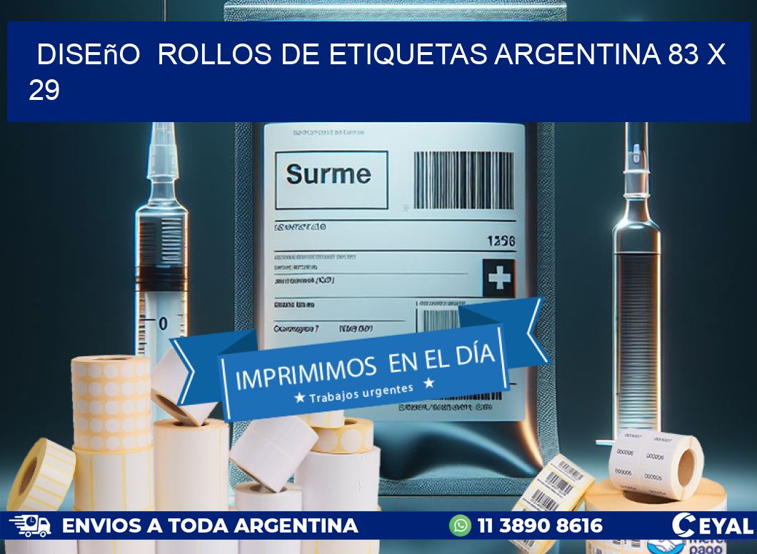 Diseño  ROLLOS DE ETIQUETAS ARGENTINA 83 x 29