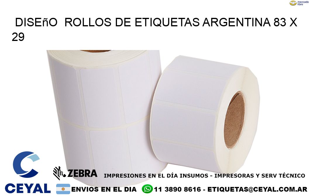 Diseño  ROLLOS DE ETIQUETAS ARGENTINA 83 x 29