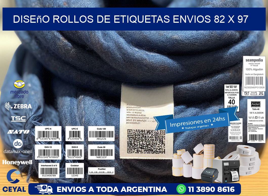 Diseño ROLLOS DE ETIQUETAS ENVIOS 82 x 97
