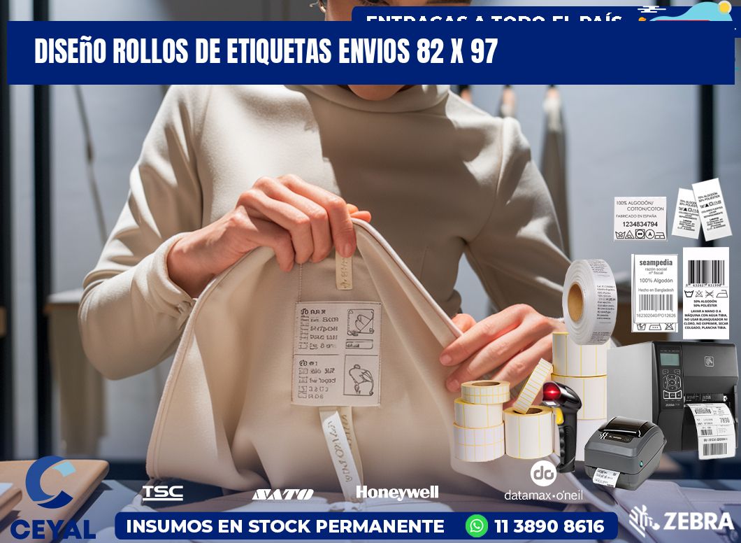 Diseño ROLLOS DE ETIQUETAS ENVIOS 82 x 97