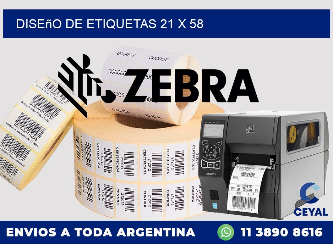 Diseño de etiquetas 21 x 58