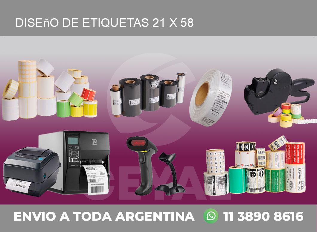 Diseño de etiquetas 21 x 58