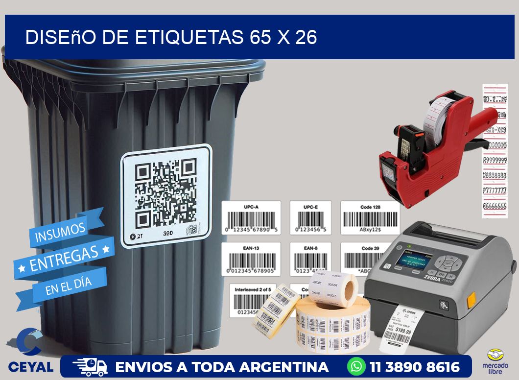 Diseño de etiquetas 65 x 26