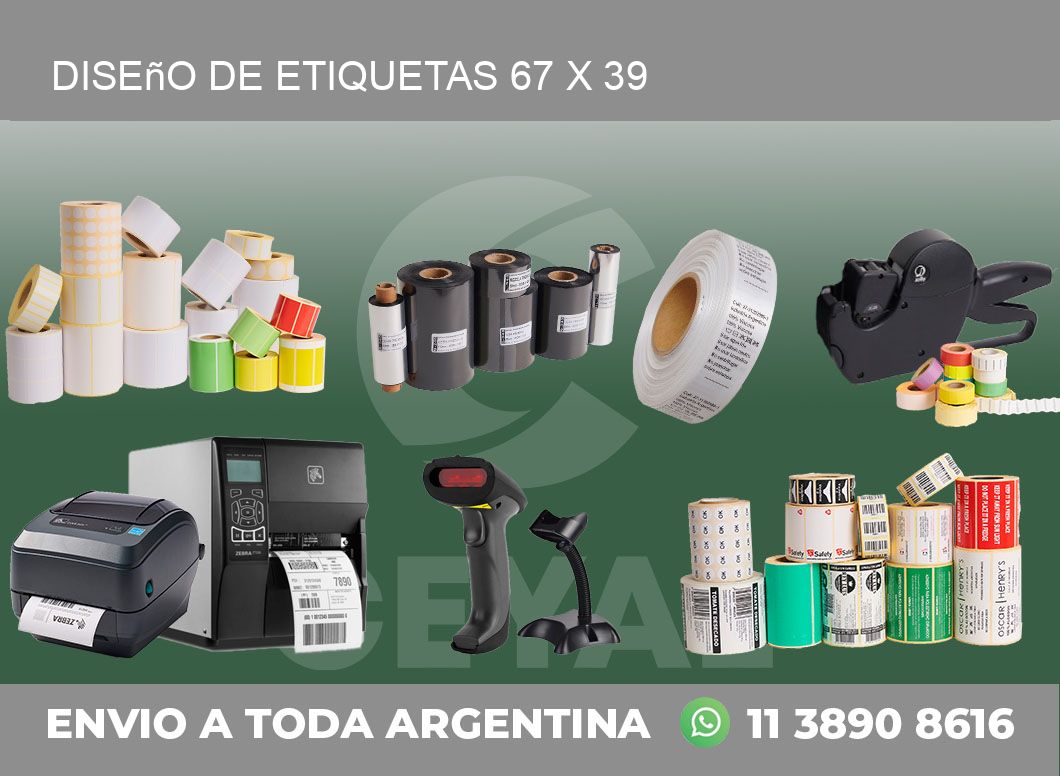 Diseño de etiquetas 67 x 39