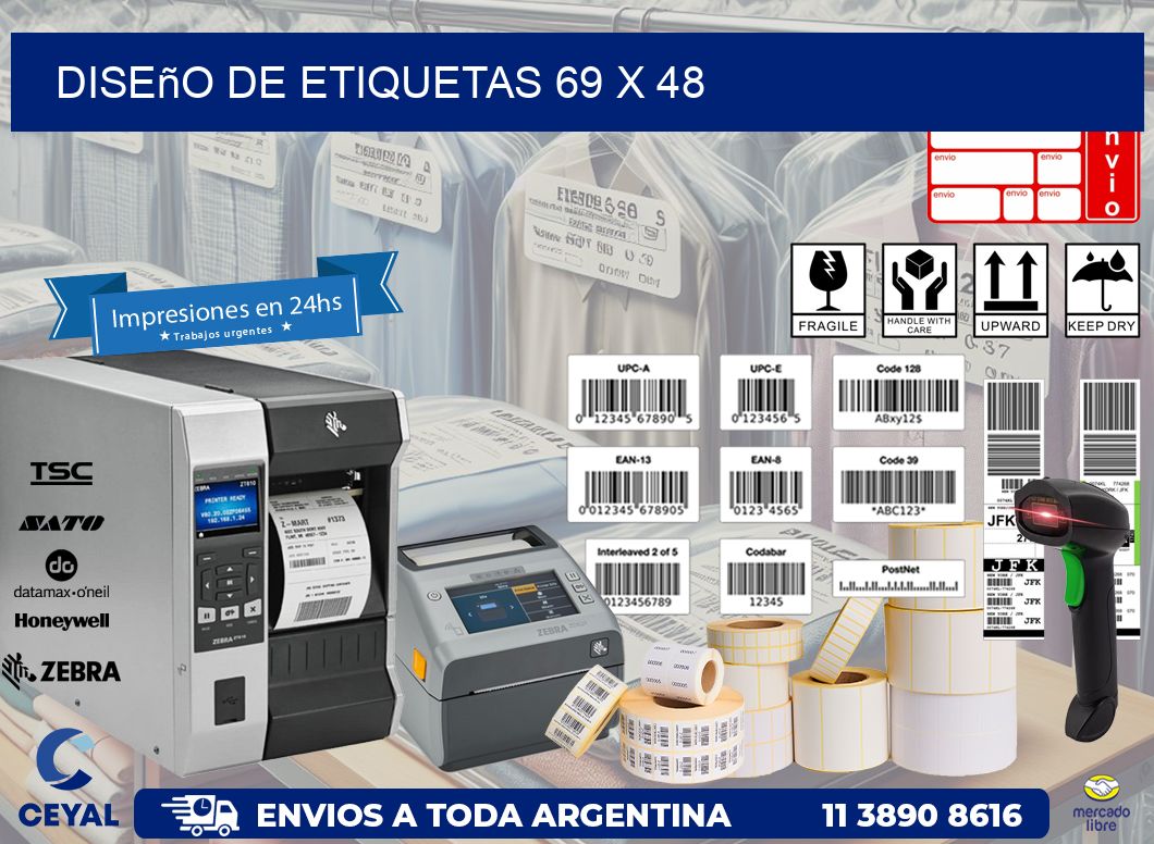 Diseño de etiquetas 69 x 48