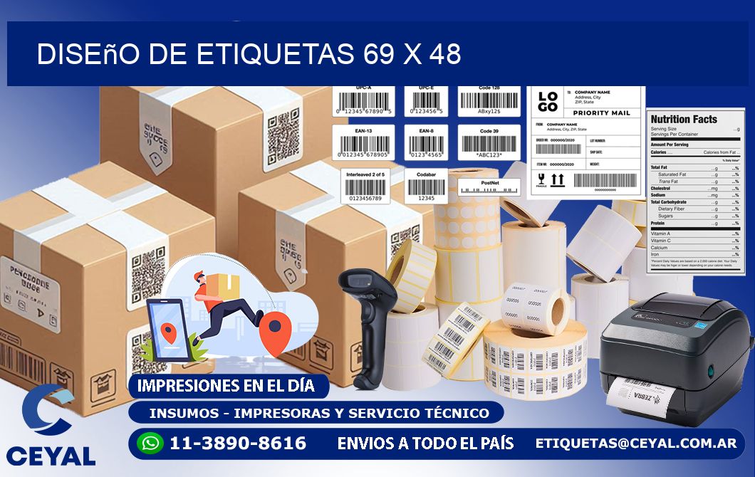 Diseño de etiquetas 69 x 48