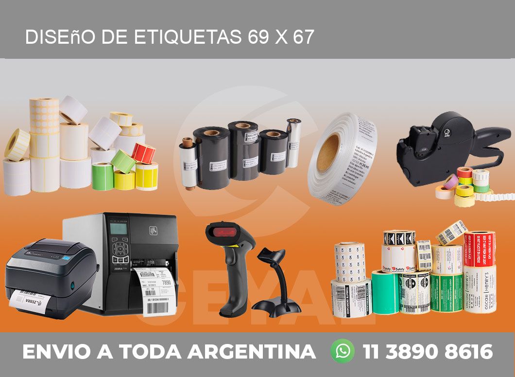 Diseño de etiquetas 69 x 67