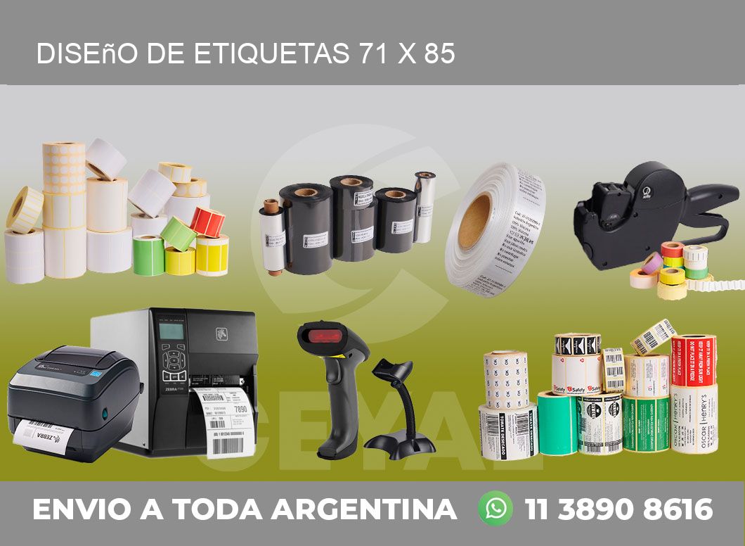 Diseño de etiquetas 71 x 85