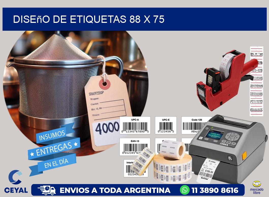 Diseño de etiquetas 88 x 75