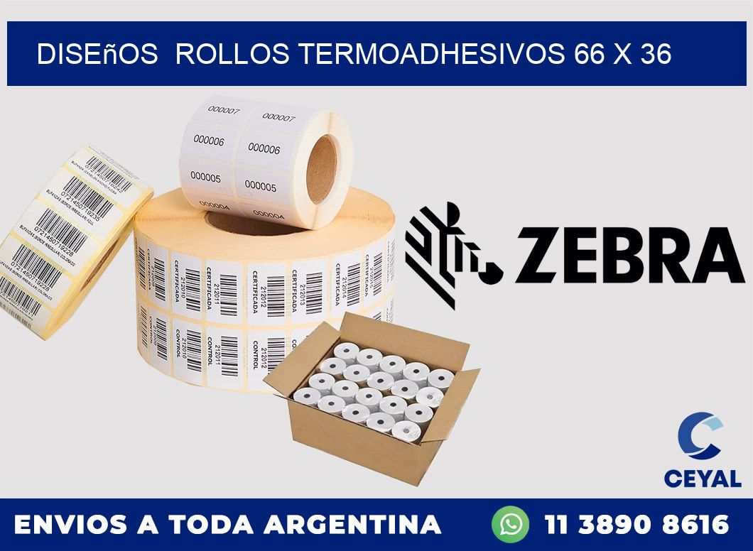 Diseños  ROLLOS TERMOADHESIVOS 66 x 36