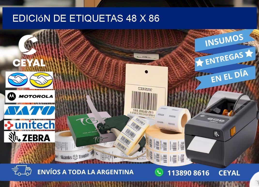 Edición de etiquetas 48 x 86