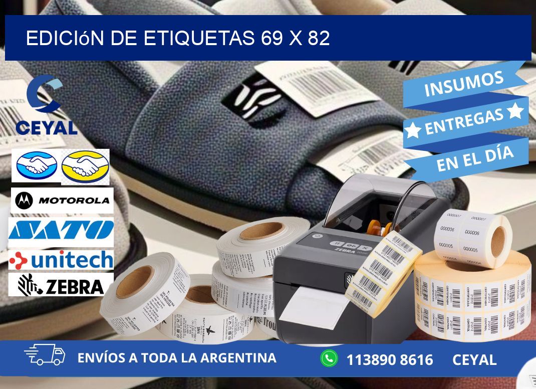 Edición de etiquetas 69 x 82