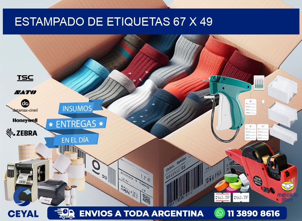 Estampado de etiquetas 67 x 49