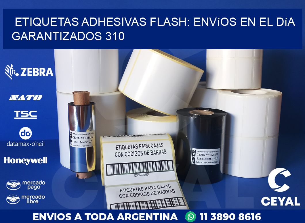 Etiquetas adhesivas Flash: Envíos en el Día Garantizados 310