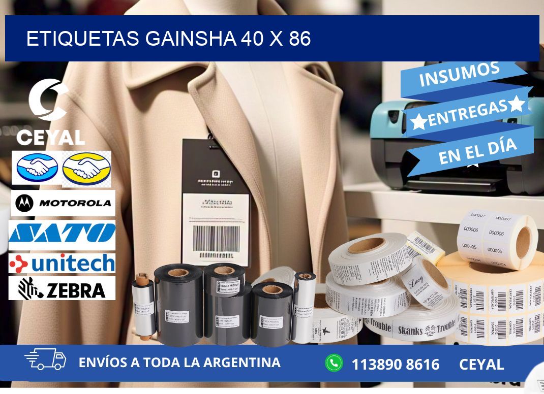 Etiquetas gainsha 40 x 86