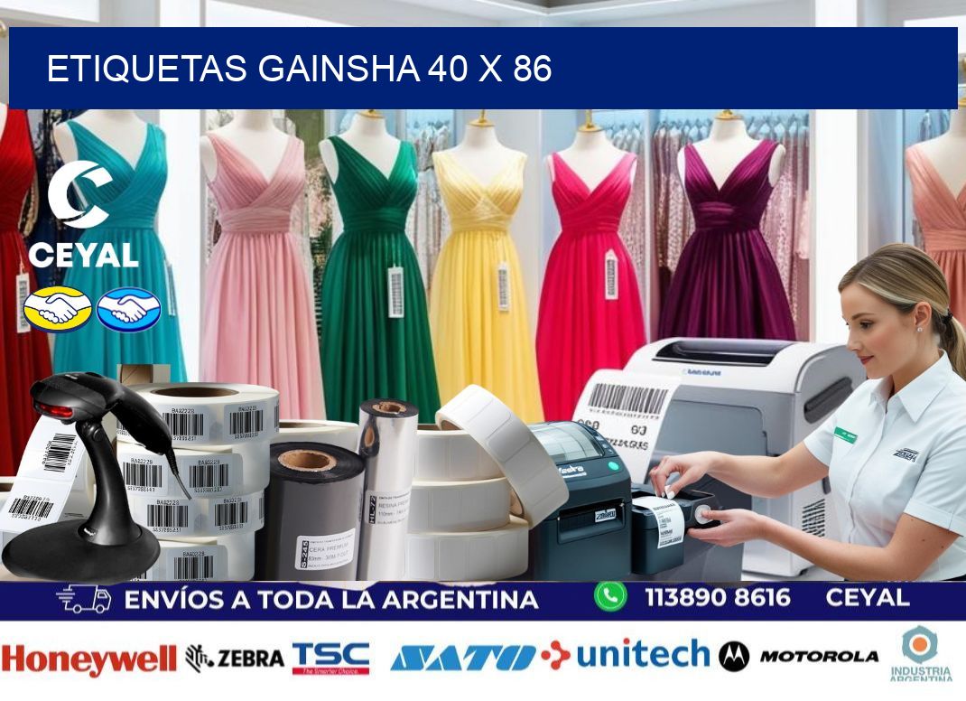 Etiquetas gainsha 40 x 86