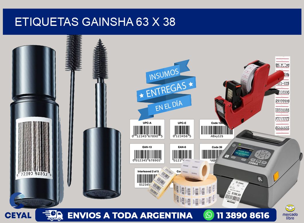Etiquetas gainsha 63 x 38