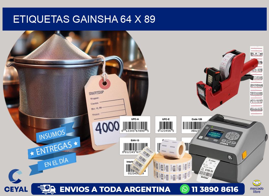 Etiquetas gainsha 64 x 89
