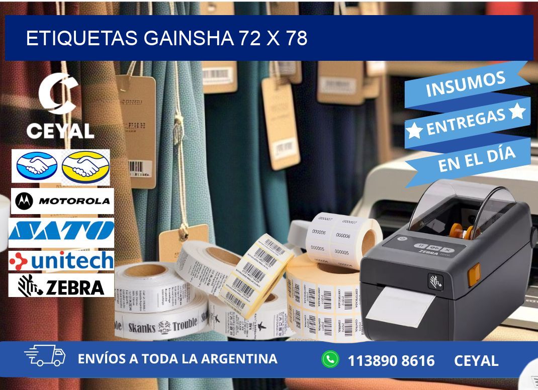 Etiquetas gainsha 72 x 78