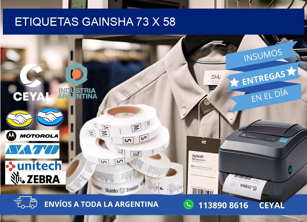Etiquetas gainsha 73 x 58