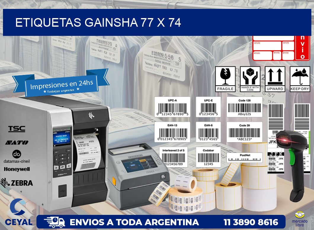 Etiquetas gainsha 77 x 74
