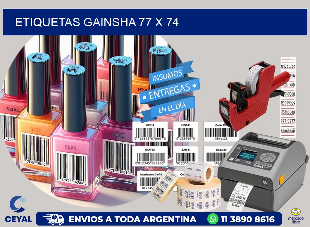 Etiquetas gainsha 77 x 74