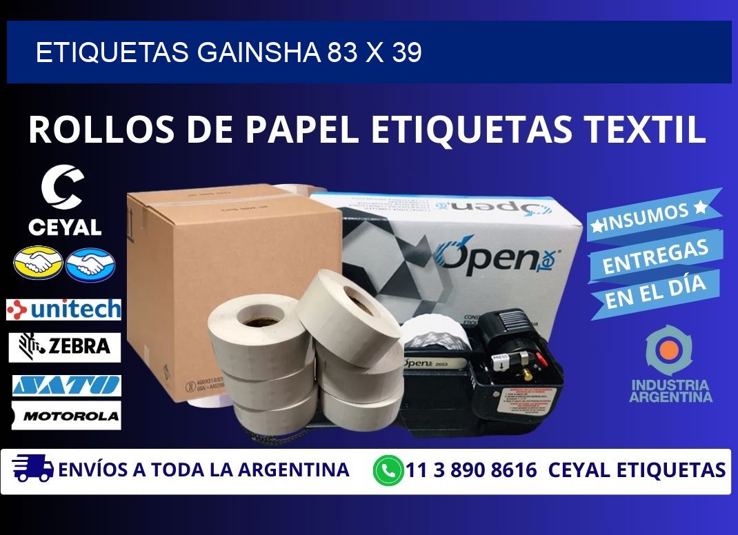 Etiquetas gainsha 83 x 39