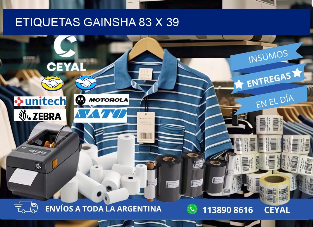 Etiquetas gainsha 83 x 39