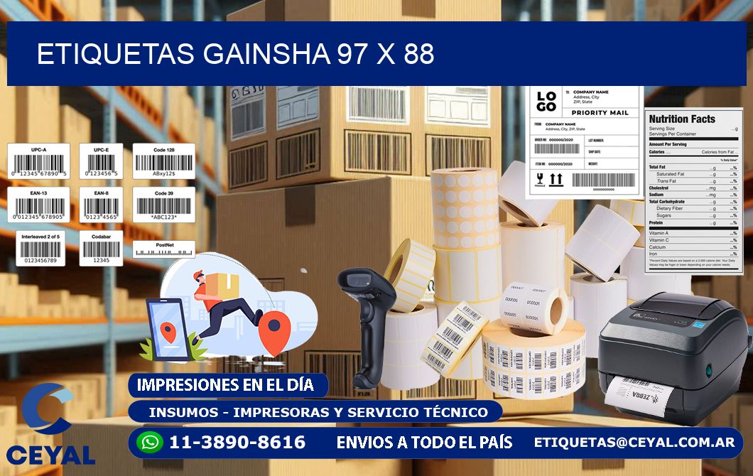 Etiquetas gainsha 97 x 88