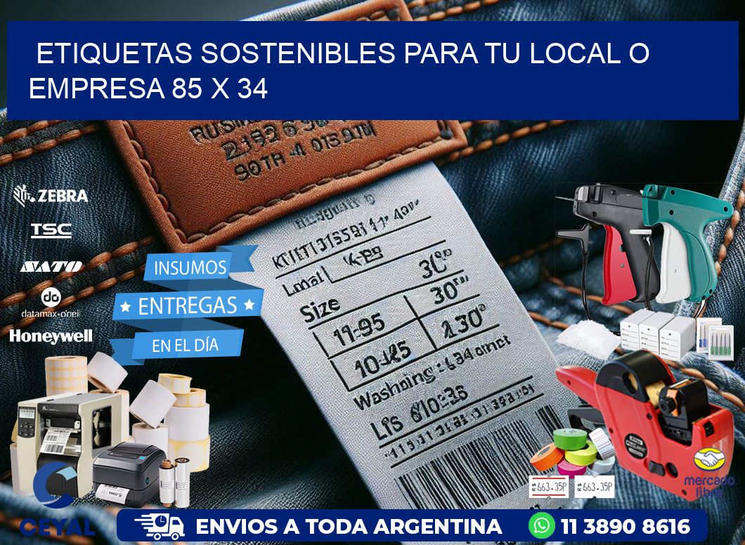 Etiquetas sostenibles para tu local o empresa 85 x 34