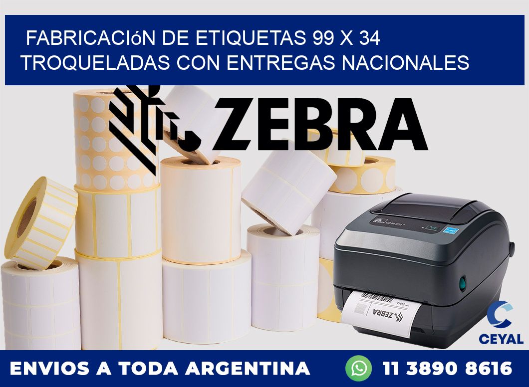 Fabricación de etiquetas 99 x 34 troqueladas con entregas nacionales