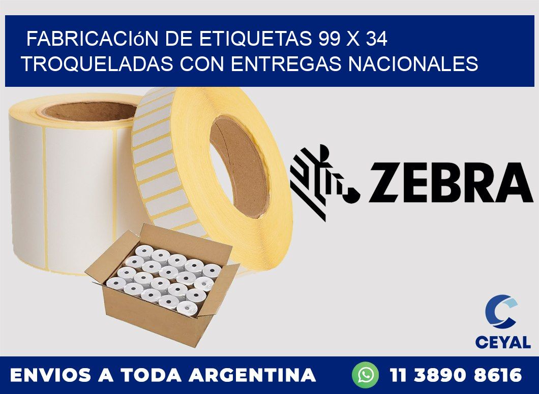 Fabricación de etiquetas 99 x 34 troqueladas con entregas nacionales