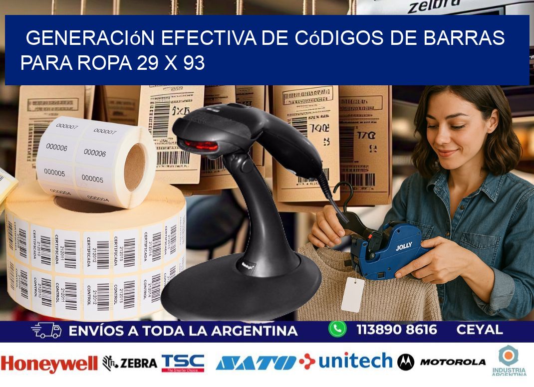 Generación Efectiva de Códigos de Barras para Ropa 29 x 93