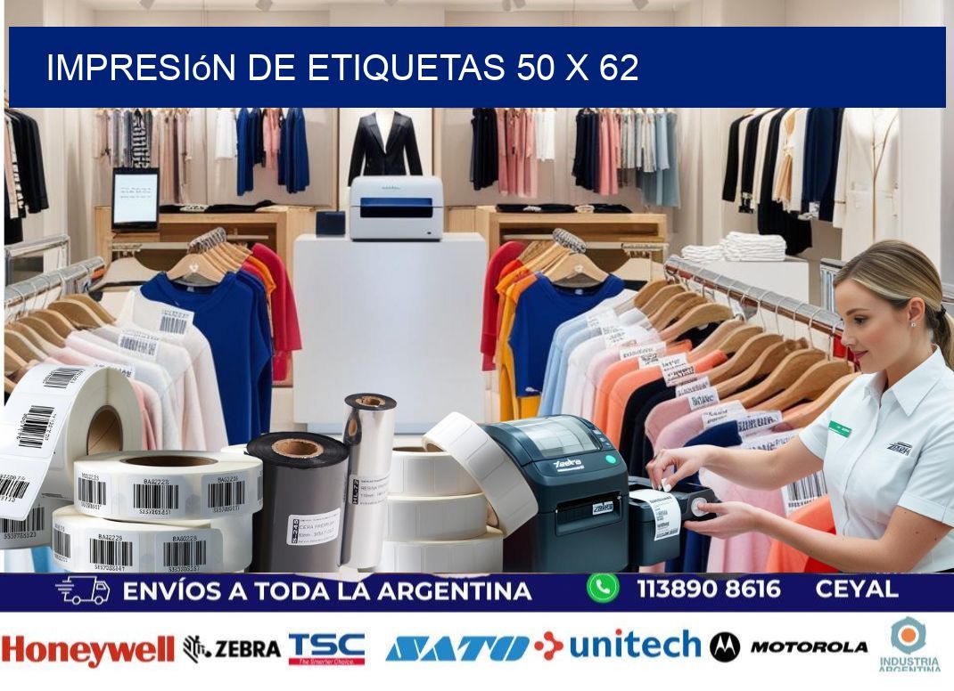 Impresión de etiquetas 50 x 62