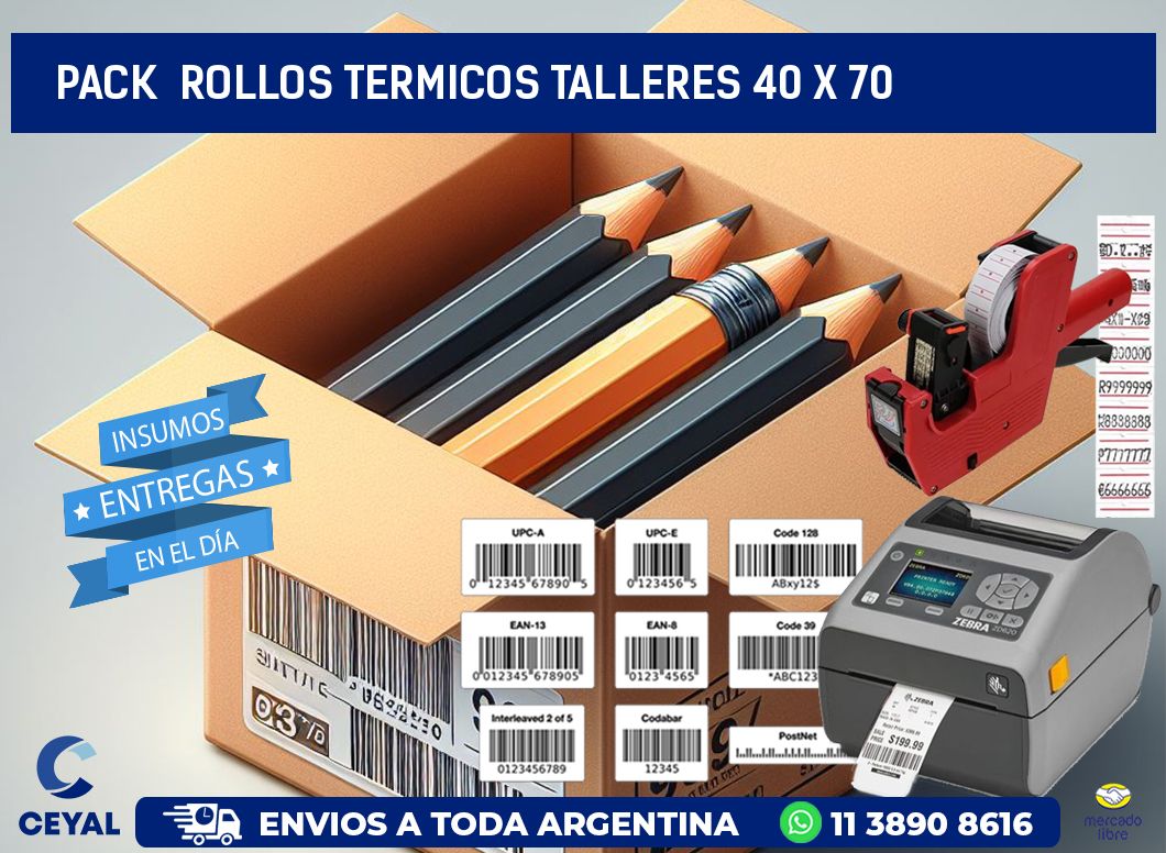 Pack  ROLLOS TERMICOS TALLERES 40 x 70