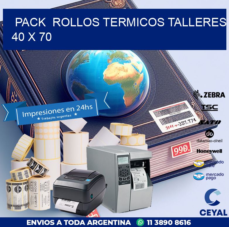Pack  ROLLOS TERMICOS TALLERES 40 x 70