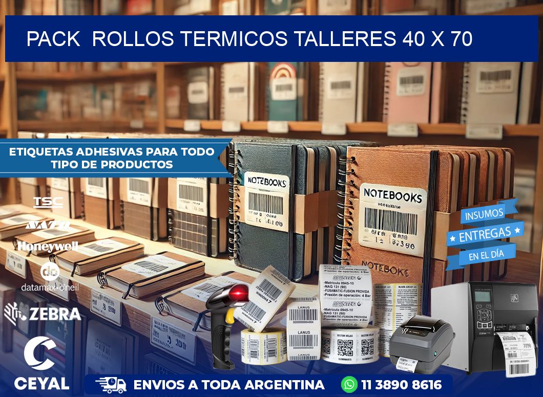 Pack  ROLLOS TERMICOS TALLERES 40 x 70