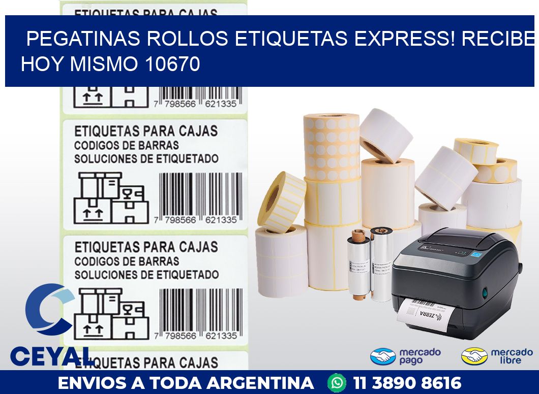 Pegatinas rollos etiquetas Express! Recibe Hoy Mismo 10670