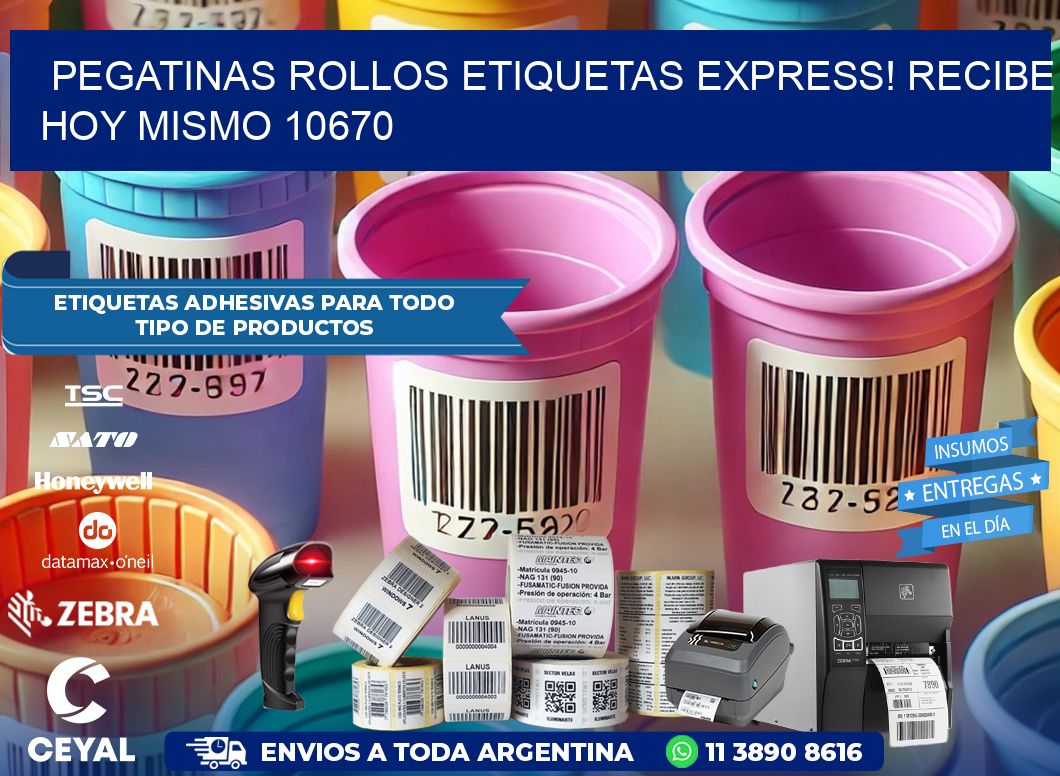 Pegatinas rollos etiquetas Express! Recibe Hoy Mismo 10670