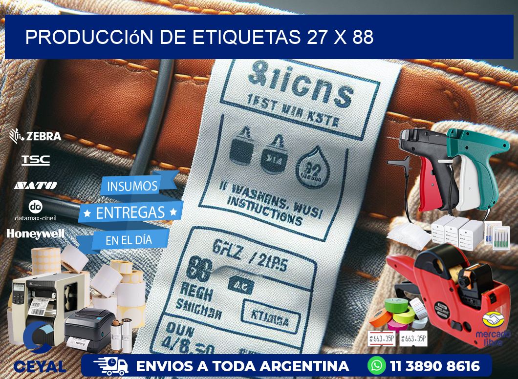 Producción de etiquetas 27 x 88