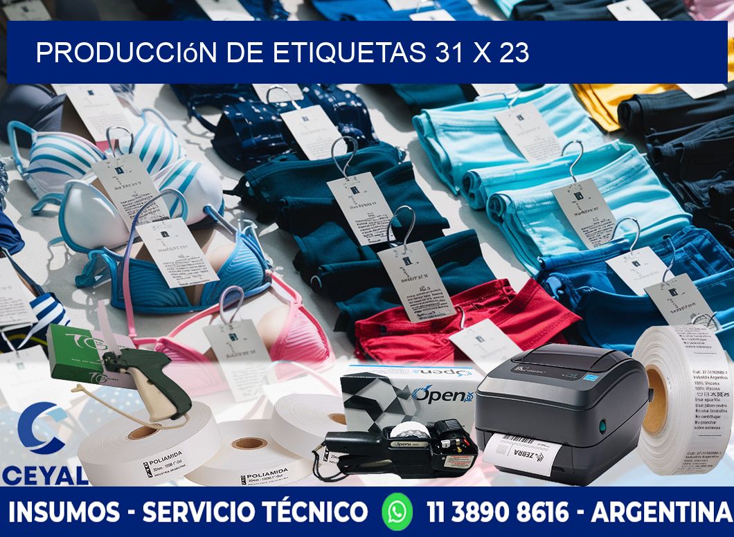 Producción de etiquetas 31 x 23