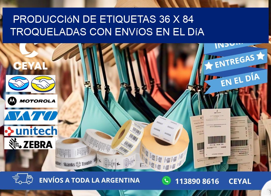 Producción de etiquetas 36 x 84 troqueladas con envíos en el día