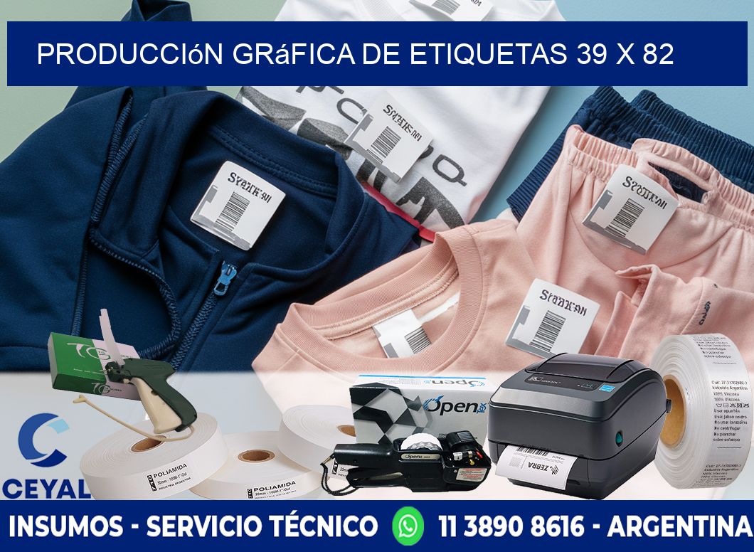 Producción gráfica de etiquetas 39 x 82