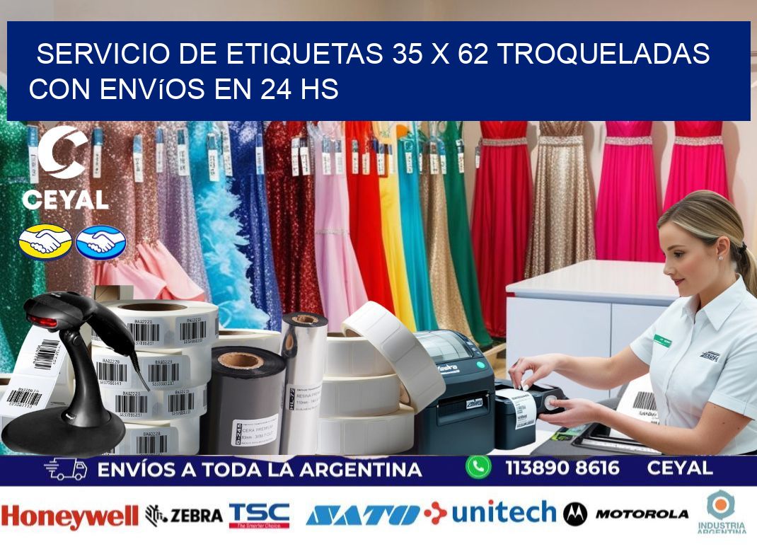 Servicio de etiquetas 35 x 62 troqueladas con envíos en 24 hs