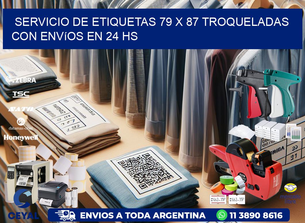 Servicio de etiquetas 79 x 87 troqueladas con envíos en 24 hs