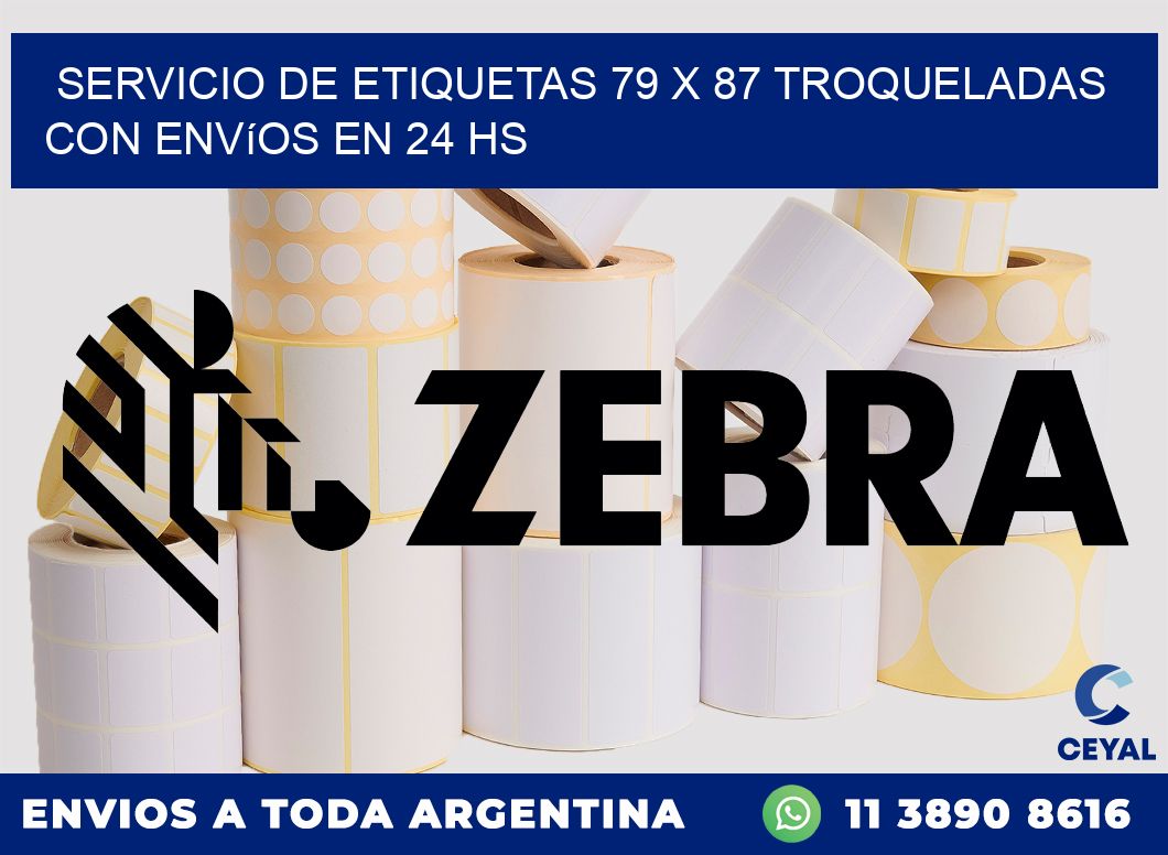 Servicio de etiquetas 79 x 87 troqueladas con envíos en 24 hs