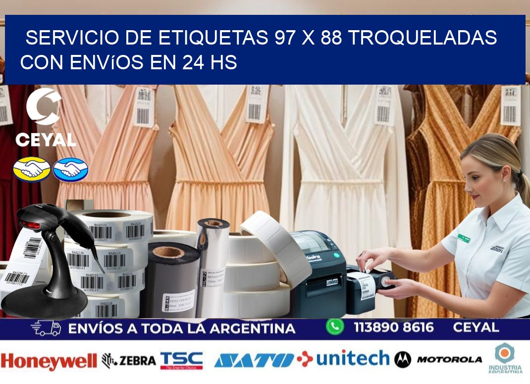 Servicio de etiquetas 97 x 88 troqueladas con envíos en 24 hs