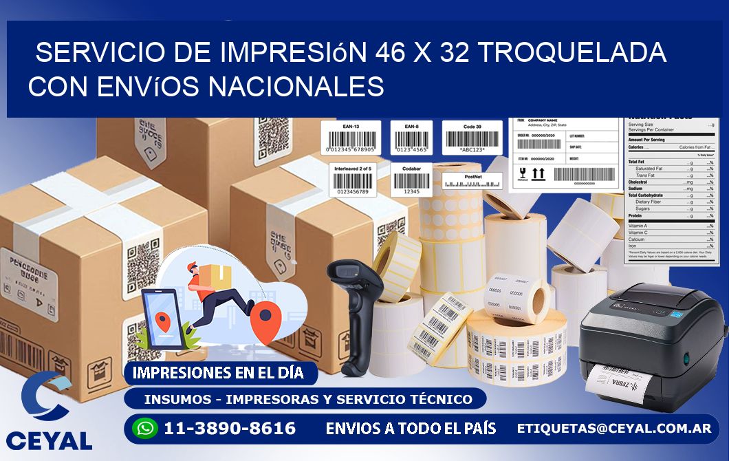 Servicio de impresión 46 x 32 troquelada con envíos nacionales