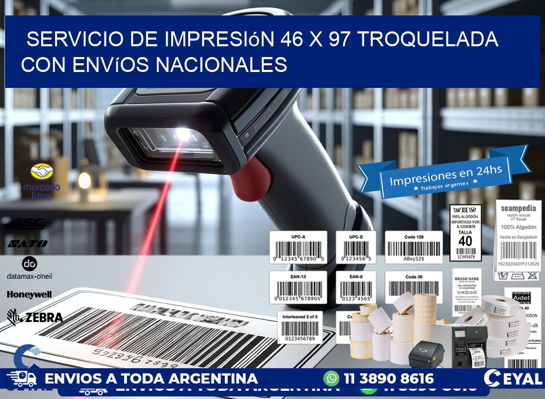 Servicio de impresión 46 x 97 troquelada con envíos nacionales